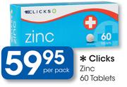 Clicks Zinc 60 Tablets-Per Pack