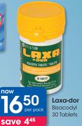 Laxa-Dor Bisacodyl 30 Tablets-Per Pack