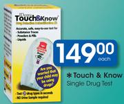 Touch & Know Single Drug Test-Each