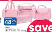Clicks Pink Lady Toiletry Bags-Each