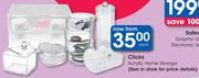 Clicks Acrylic Home Storage-Each
