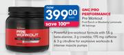 GNC Pro Performance Pre Workout Fruit Punch Or Blueberry Lemonade 36 Servings-Each