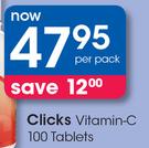 Clicks Vitamin-C 100 Tablets-Per Pack