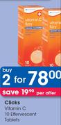 Clicks Vitamin C 10 Effervescent Tablets-For 2