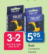 Trust Condoms 3 Pack-Per Pack