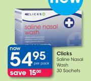 Clicks Saline Nasal Wash 30 Sachets-Per Pack