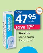 Sinutab Saline Nasal Spray-15ml Each