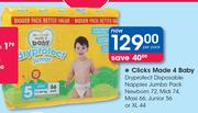 Clicks Made 4 Baby Dry Protect Disposable nappies Jumbo Pack-Per Pack