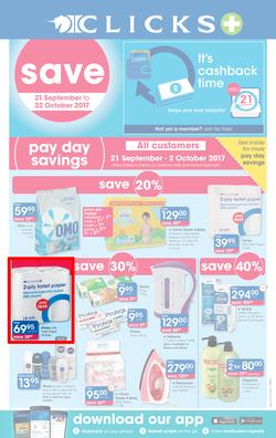 Clicks : Pay Day Savings (21 Sep - 22 Oct 2017), page 1