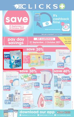 Clicks : Pay Day Savings (21 Sep - 22 Oct 2017), page 1