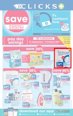 Clicks : Pay Day Savings (21 Sep - 22 Oct 2017), page 1