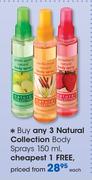 Natural Collection Body Sprays-150ml Each