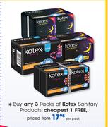 Kotex Sanitary Products-Per Pack
