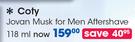 Coty Jovan Musk For Men Aftershave-118ml Each