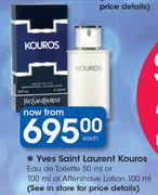 Yves Saint Laurent Kouros eau De Toilette-50ml Or 100ml Or Aftershave Lotion-100ml Each