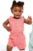 Clicks Made 4 Baby Clothing Girls Polka Dot Coral Romper