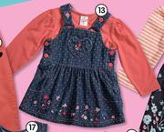 Clicks Made 4 Baby Clothing Girl's Pinafore Dress & Coral Top