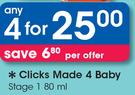 Clicks Made 4 Baby Stage 1-4 x 80ml