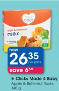 Clicks Made 4 Baby Apple & Butternut Rusks-140g Per Pack