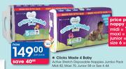 Clicks Made 4 Baby Active Stretch Disposable Nappies Jumbo Pack-Per Pack