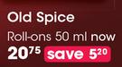 Old Spice Roll Ons-50ml Each