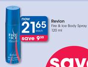 Revlon Fire & Ice Body Spray-120ml Each