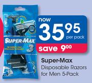 Super Max Disposable Razors For Men 5 Pack-Per Pack