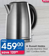 Russell Hobbs 1.8Ltr Stainless Steel 360 Degree Cordless Kettle-Each