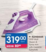 Kambrook 2600 Watt Steam & Steam & Spray Iron With Ceramic Soleplate