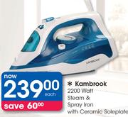Kambrook 2200 Watt Steam & Spray Iron with Ceramic Soleplate