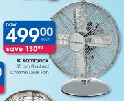 Kambrook 30cm Brushed Chrome Desk Fan