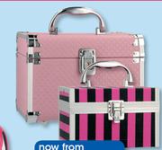 Clicks Cerise & Black Striped Cosmetics Case-Each