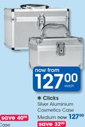 Clicks Silver Aluminium Cosmetics Case Large-Each