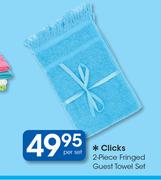 Clicks 2-Piece Fringed Guest Towel Set-Per Set