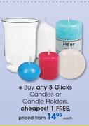 Clicks Candles Or Candle Holders-Each