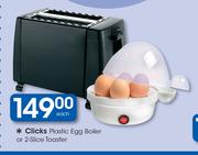 Clicks Plastic Egg Boiler Or 2 Slice Toaster-Each