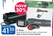 Sway Waist Belt, LED Shoe Light Or Pedometer-Each