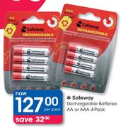 Safeway Rechargeable Batteries AA Or AAA 4 Pack-Per Pack