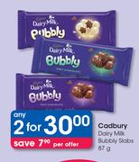 Cadbury Dairy Milk Bubbly Slabs-2X87gm