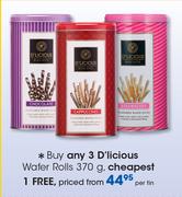 D'licious Wafer Rolls-370gm Per Tin