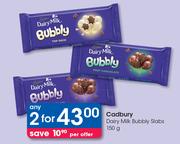 Cadbury Dairy Milk Bubbly Slabs-2X150gm