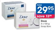 Dove Soap bars-4 x 100g Each
