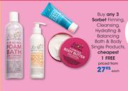 Sorbet Firming Cleansing,Hydrating & Balancing Bath & Body Single Products-Each