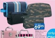 Clicks Men's Camo Travel Bag & Toiletry Bag navy & Turquoise Or Black Toiletry Bags-Each