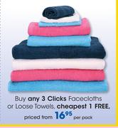 Clicks Facecloths Or Loose Towels-Per Pack