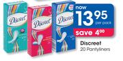 Discreet 20 Pantyliners-Per Pack