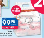 Clicks Made 4 Baby 480 Baby Wipes-Per Pack