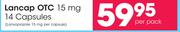 Lancap OTC 15 mg 14 Capsules-Per Pack