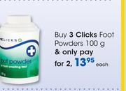 Clicks Foot Powders-100g Each