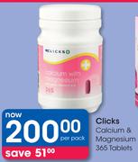 Clicks Calcium & Magnesium 365 Tablets-Per Pack